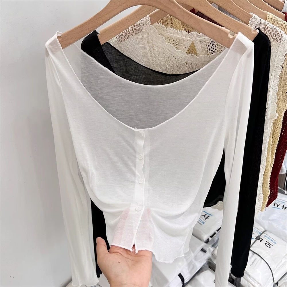 Summer Clothing Yarn - Witte kleding 2026 zomer cardigan ijszijde