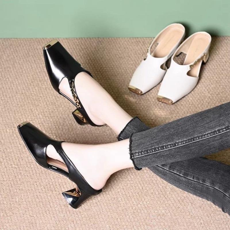 Summer Clothing Office - Dameshoge hakken slippers, chunky mules, schoenen