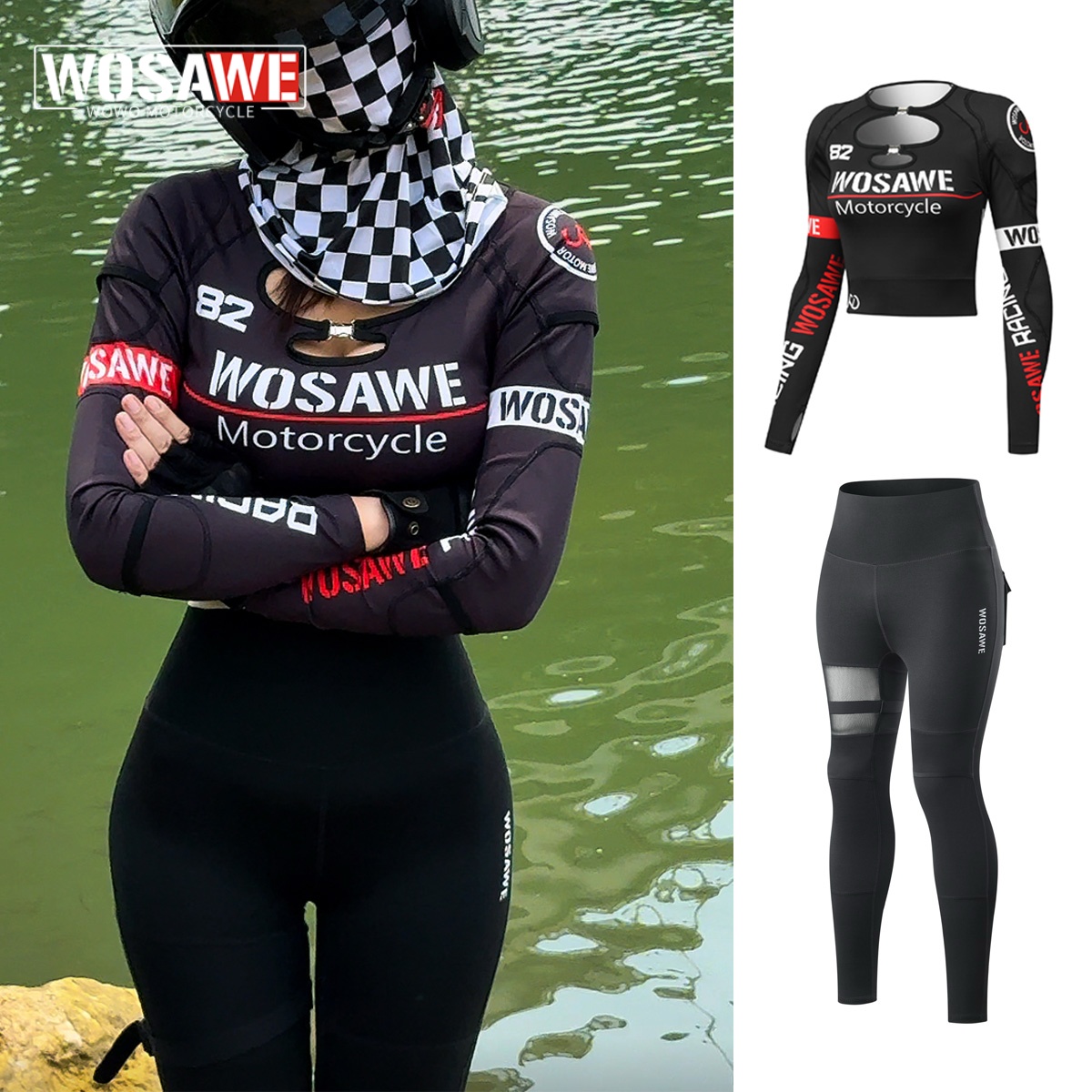 Summer Light Clothing - WOSAWE Zomer Dames Slanke Motorjas Broek