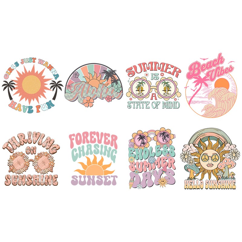 Summer Clothing Pictures - Zomer Kleurrijke Warmte Overdracht Print Patch