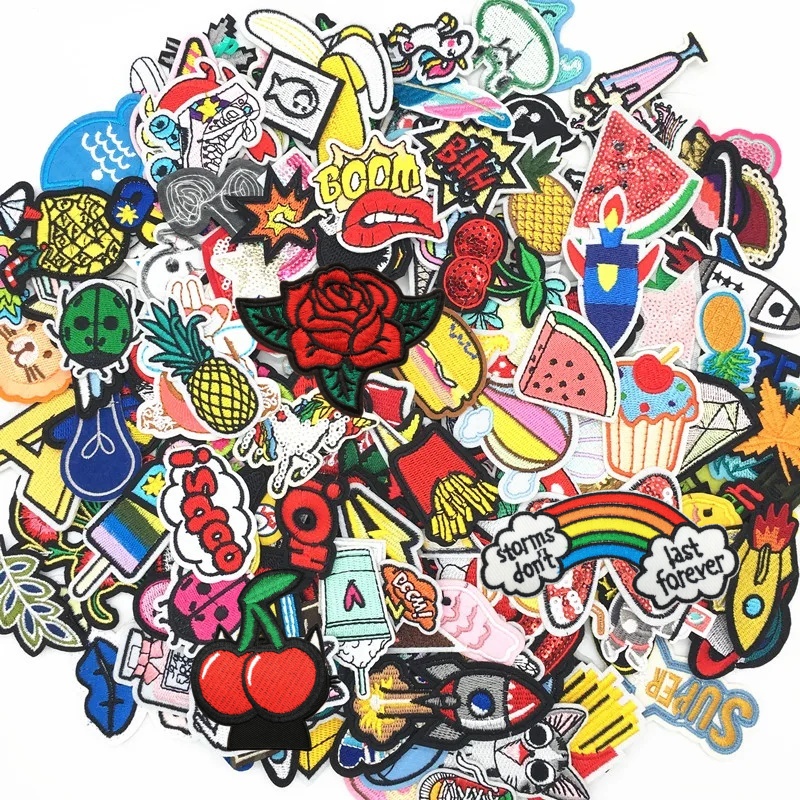Summer Clothing Pictures - 30 stks/partij borduurpatches gemengde willekeurige cartoon
