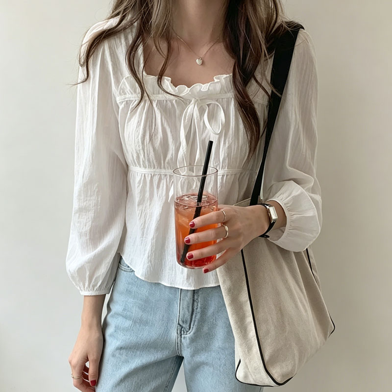 Elegante strikblouse met veter - Tie Front Shirt recensie en prijs