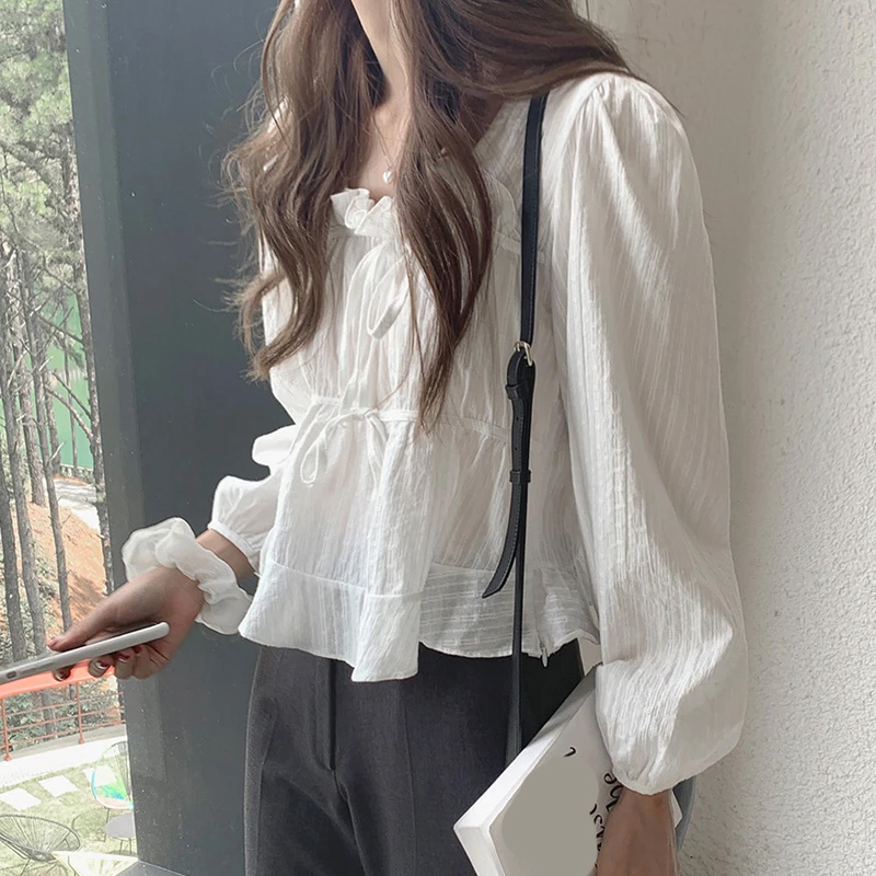 Elegante strikblouse met veter - Tie Front Shirt recensie en prijs
