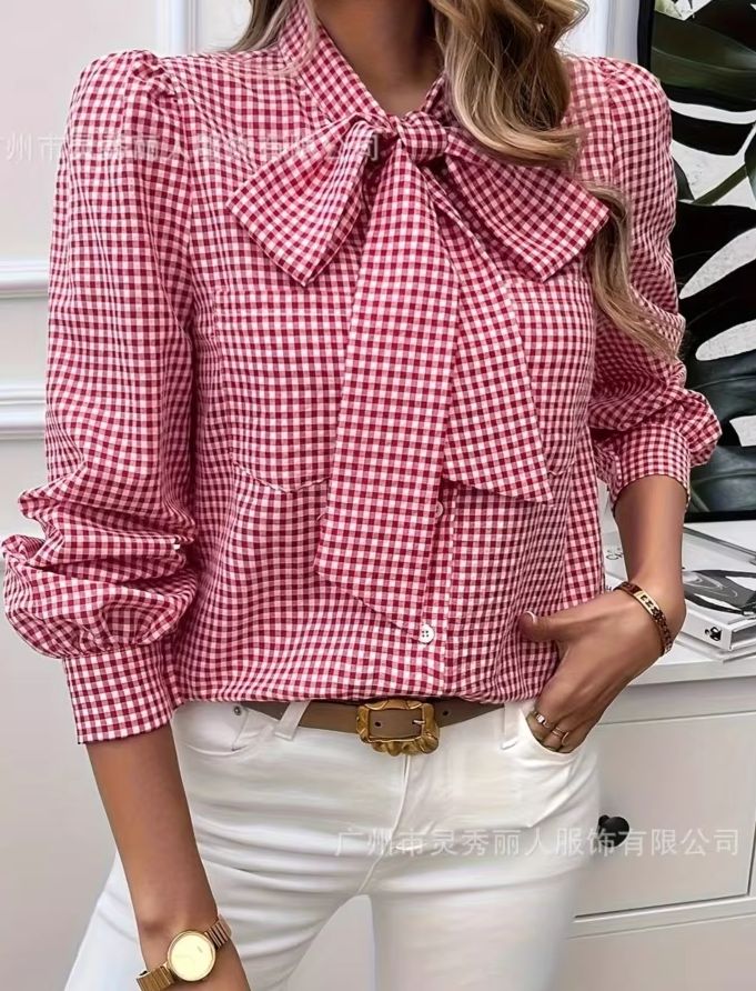 Dames lente casual geruit over - Tie Front Shirt recensie en prijs