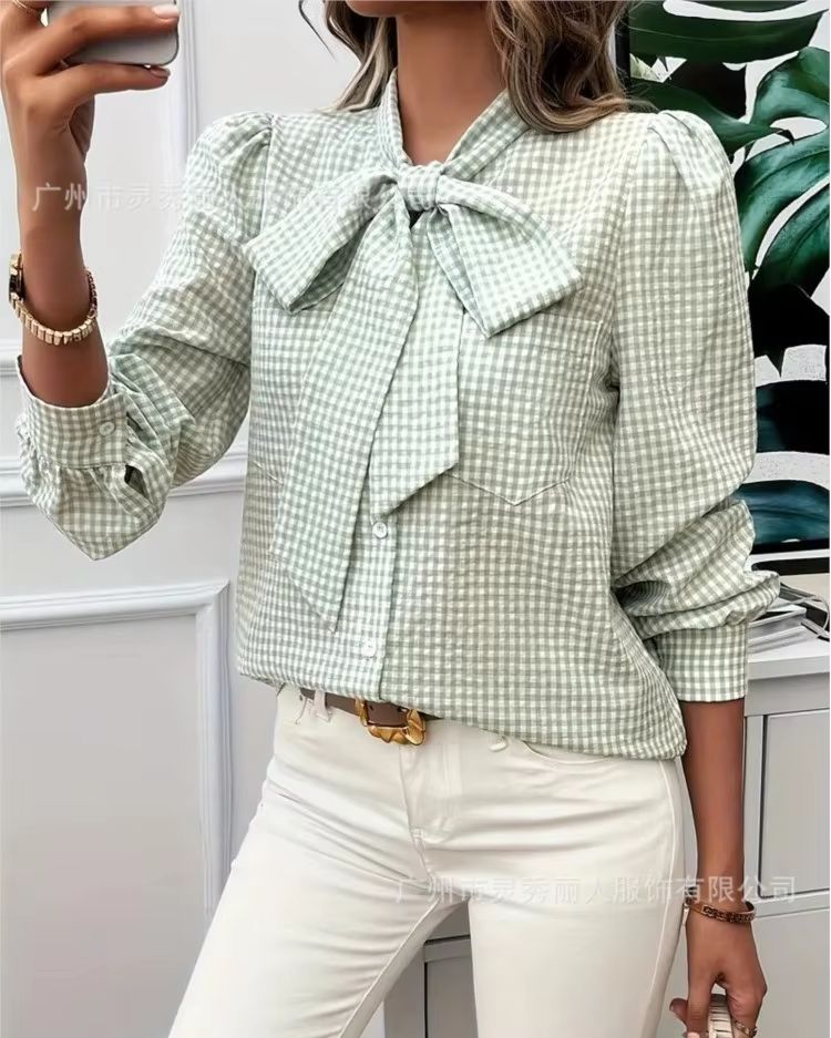 Dames lente casual geruit over - Tie Front Shirt recensie en prijs