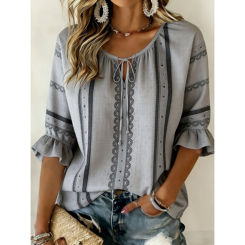 Zomerjurk voor dames in grote  - Tie Front Shirt recensie en prijs