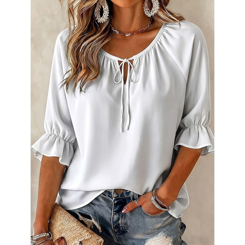 Zomerjurk voor dames in grote  - Tie Front Shirt recensie en prijs
