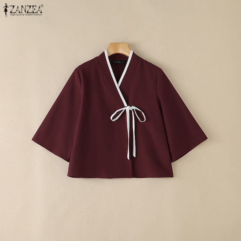 ZANZEA Dames Chinese Stijl V-h - Tie Front Shirt recensie en prijs