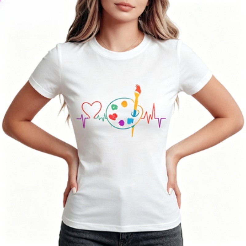 Kleurrijk geometrisch dames T- - Summer Clothing Color Palette recensie en prijs