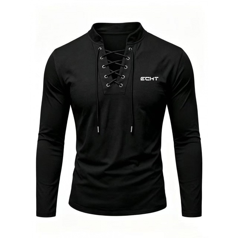 2026 Herfst Heren Retro Henley - Tie Front Shirt recensie en prijs