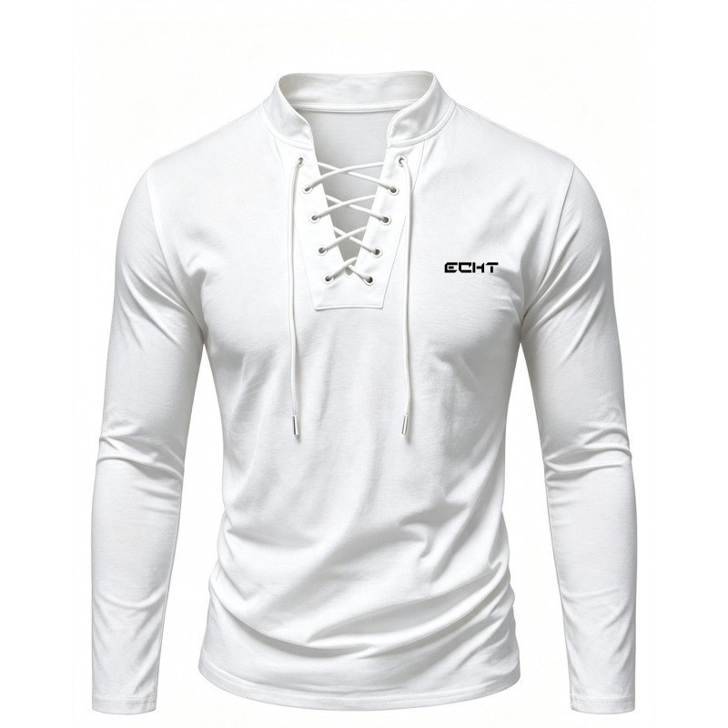 2026 Herfst Heren Retro Henley - Tie Front Shirt recensie en prijs