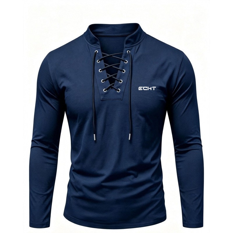 2026 Herfst Heren Retro Henley - Tie Front Shirt recensie en prijs