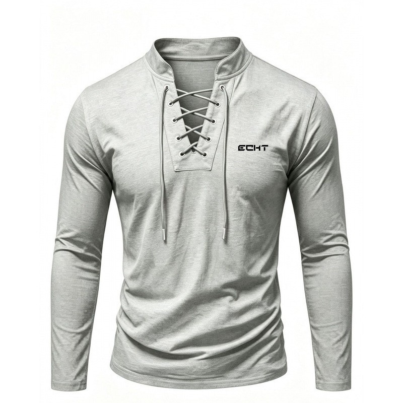 2026 Herfst Heren Retro Henley - Tie Front Shirt recensie en prijs